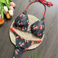 Plaid Printed Halter Mini Micro Thong Bikini Women Swimwear Female Swimsuit Two-pieces Bikini set Bather Bathing Suit Swim V6171
