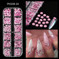 12Grids Ocean Gold Nail Art Charms Shell/Seahorse/Starfish White Half Round Pearl Gems 3D Mixed Punk Manicure Metal Rivets Studs