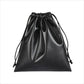 Travel PU Leather Headphone Bags Draw String Bag Black Headset Bag Dust-proof Earphone Cable Pouch Men Women