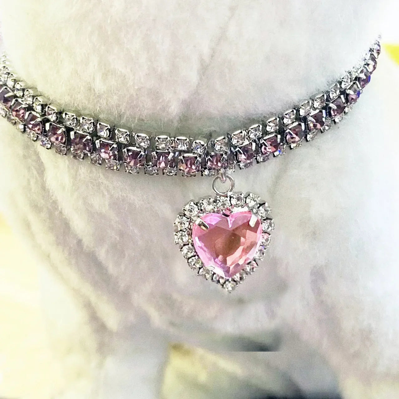 Pet Necklace Love Water Drop Water Diamond Cat Collar Dog Neck Jewelry Exquisite Cute Cat Gem Alloy Puppy Kitten Pet Supplies