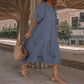 Vintage Loose Maxi Long Dress Summer Women O-Neck Half Lantern Sleeve Boho Party Beachwear Dresses ZYYX-1182
