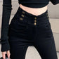 winter warm thick fleece woman's jeans with high waist jeans woman mom jeans women's jeans for women jean femme clothe black