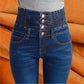 winter warm thick fleece woman's jeans with high waist jeans woman mom jeans women's jeans for women jean femme clothe black