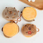 Creative Capybara Plush Coin Purse Keychain Cartoon Round Bags Pendant Funny Mini Headphones lipstick Headphone Storage Bag