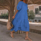 Vintage Loose Maxi Long Dress Summer Women O-Neck Half Lantern Sleeve Boho Party Beachwear Dresses ZYYX-1182