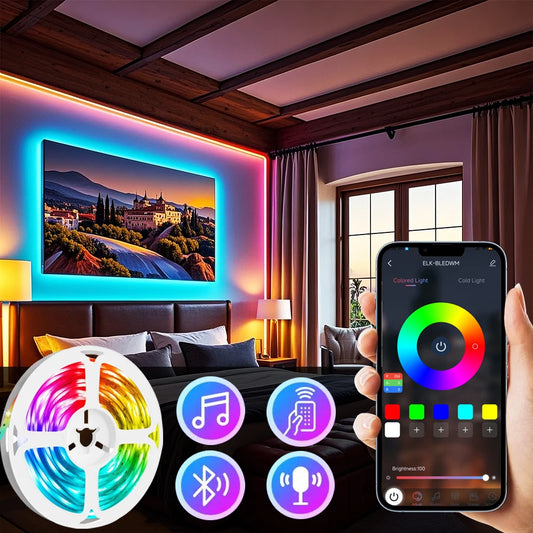 7M TV Led Lights Sync Music Controls Lighting Color Changing Tv Backlight RGB Strip Lights For 55-65 inch Gaming Home Decor