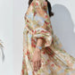 Fashion Print V-neck Women's Maxi Dresses Elegant Pleated Long Sleeve Loose Long Dress Female Summer Chic Casual Holiday Party