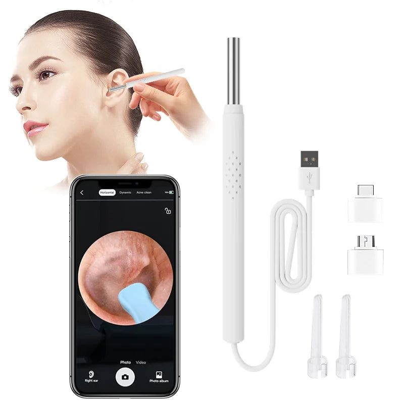 5.5mm Smart Visual Ear Cleaner Ear Stick Endoscope Earpick Camera Otoscope Ear Cleaner Ear Wax Remover For Android Smartphone PC
