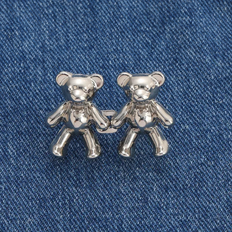 Cute Bear Jeans Buckles Jeans Pants Waistline Reduction Adjustable Metal Buckle Skirt Jeans Tools Trousers Accessories
