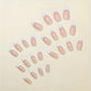 24 Pieces of White French Wearable Nails, Ice-Transparent Almond Nails, Fake Nail Patches, Simple Style Manicure, Finished Manicure